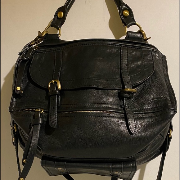 Sabina black leather crossbody handbag